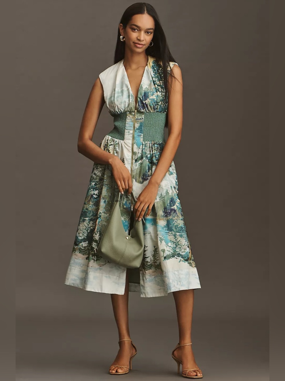 Tommie Zip-Front Midi Dress
